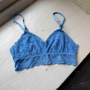 Aerie Blue Lace Longline Bralette Size M